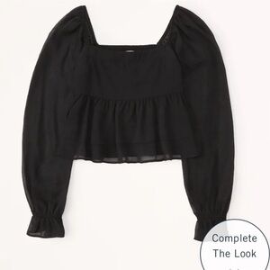 NWT Abercrombie Long Sleeve Square-neck Babydoll Top